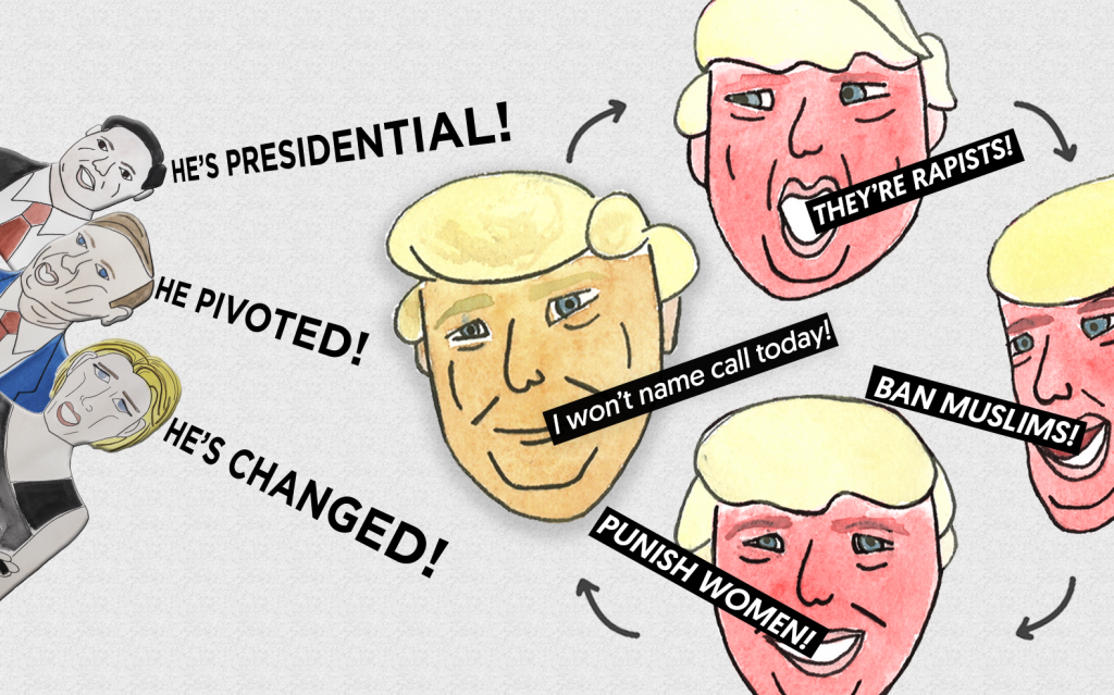 trumppivot Image by Dayanita Ramesh and Sarah Wasko. From Tyler Cherry, Media Matters