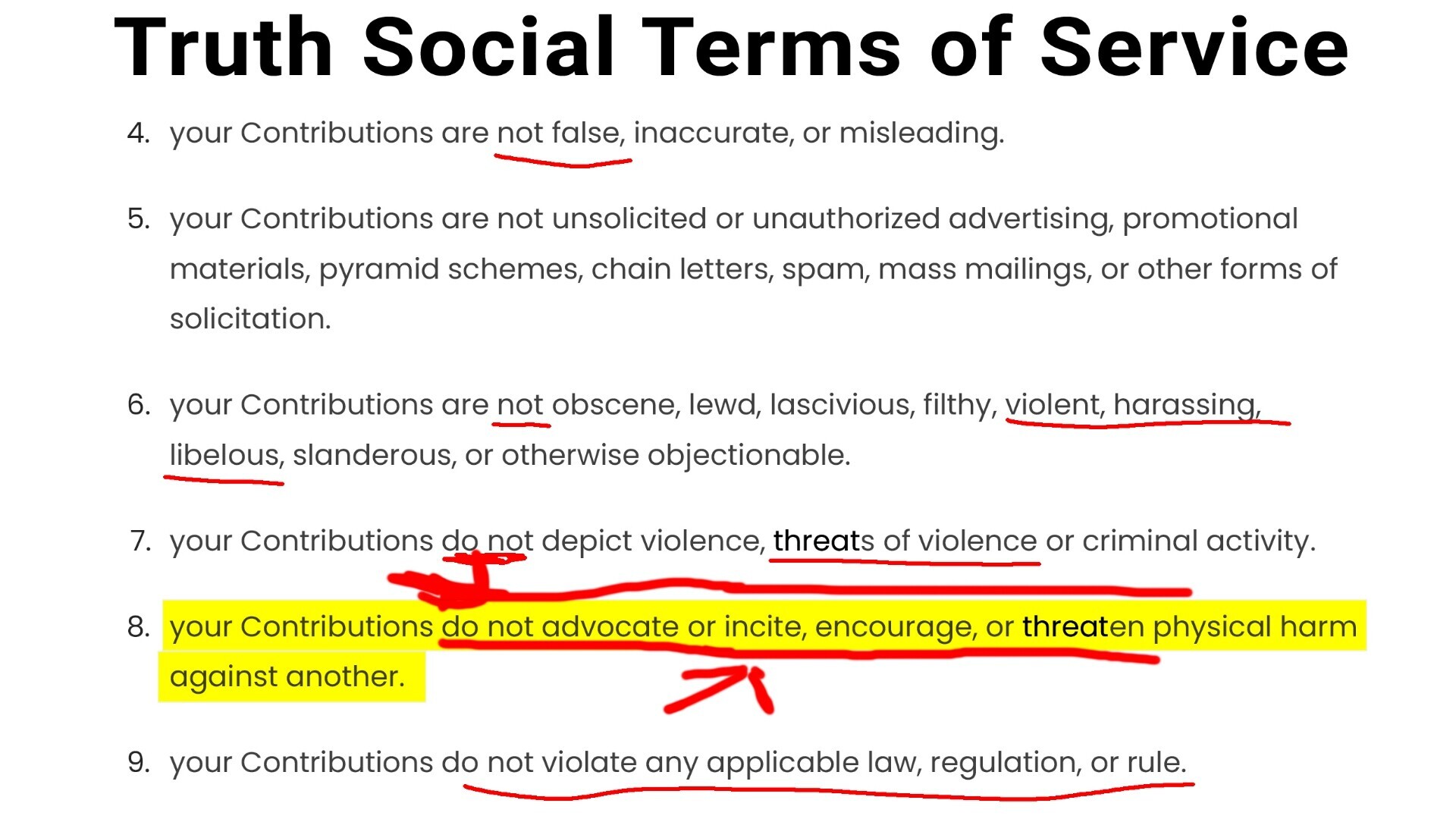 Truth Social TOS Terms of Service